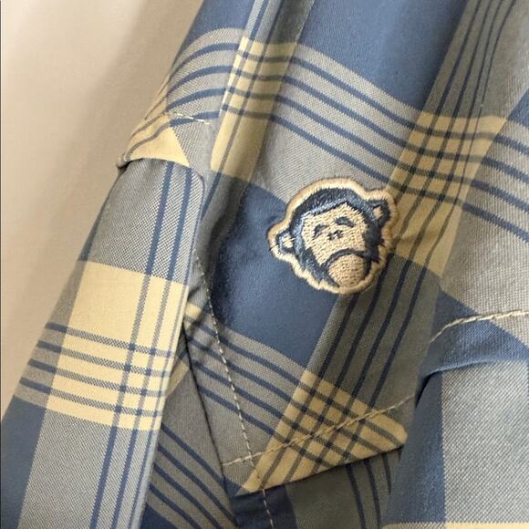 Howler Brothers Navy and Beige Checkered Shirt. Large. - Picture 6 of 6